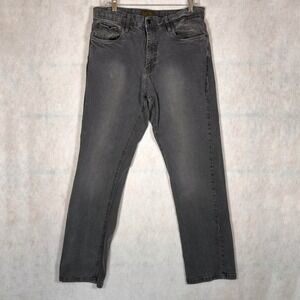 Urban Star Jeans Mens 36x32 Black Good Faded Straight Leg Stretch Denim